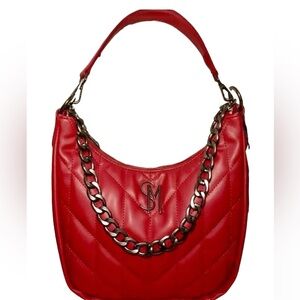 NWT STEVE MADDEN CHEVY RED SHOULDER BAG. QUILTED. CHAIN STRAP $98